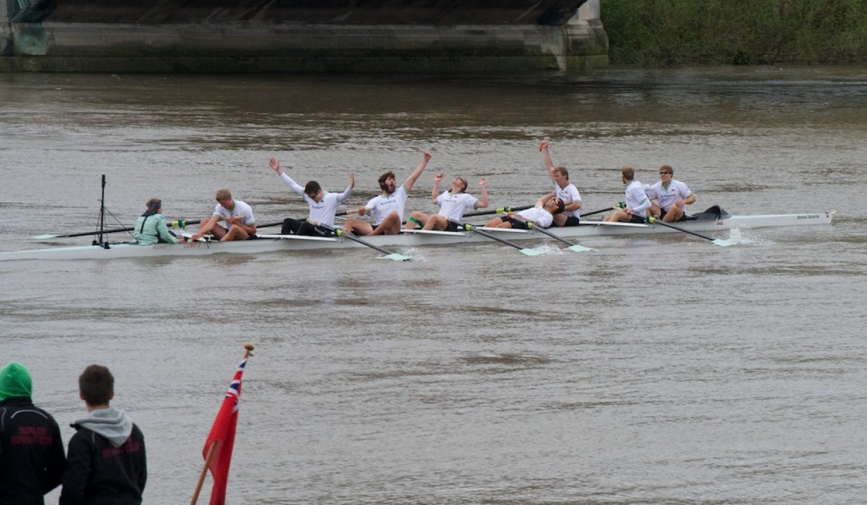 Cambridge win the 2012 Boat Race